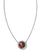 BASKETBALL SHORT PENDANT NECKLACE Silver ORANGE GOLDSTONE