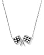 Kendra Scott Checkered Flag Necklace Silver