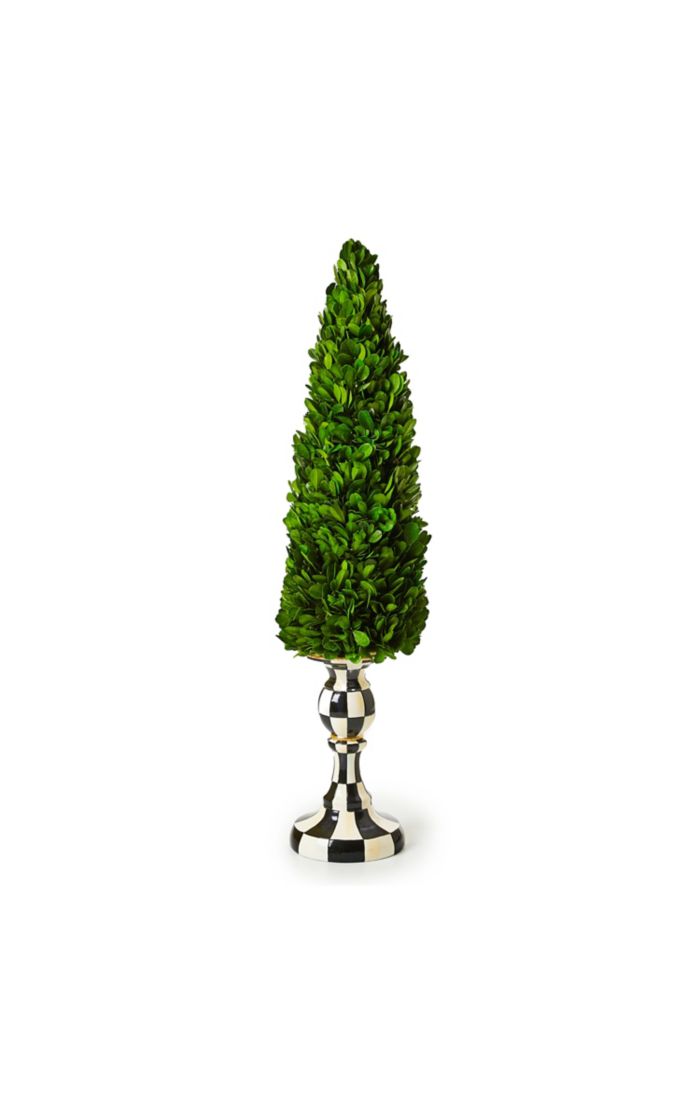 Mackenzie-Childs Courtly Check Large Pedestal Boxwood Tree