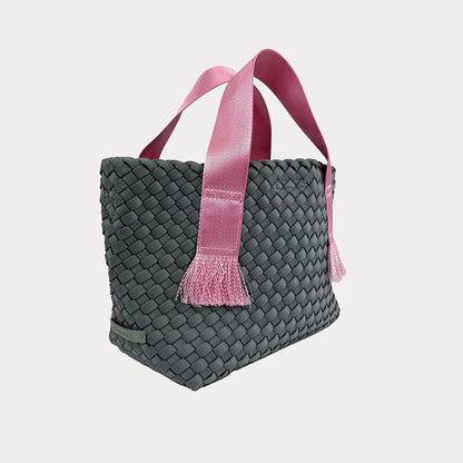 ah dorned Liberty Contrast Handled Woven Neoprene Tote - Grey