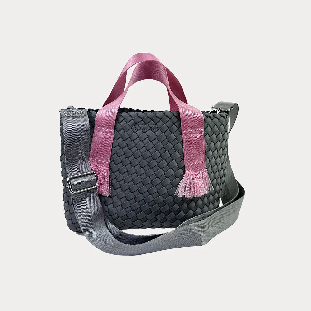 ah dorned Liberty Contrast Handled Woven Neoprene Tote - Grey