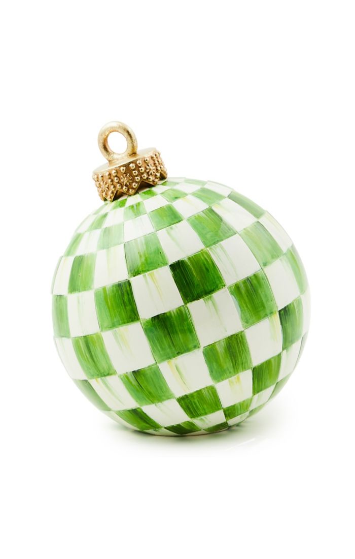 Mackenzie-Childs Light Green Check Tabletop Ornament