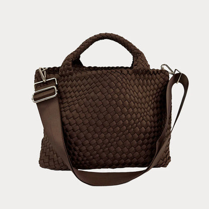 ah dorned Lily Woven Neoprene Tote with Pouch - Chocolate