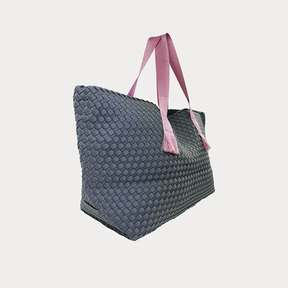 ah dorned Linden Contrast Handled Woven Neoprene Tote - Grey