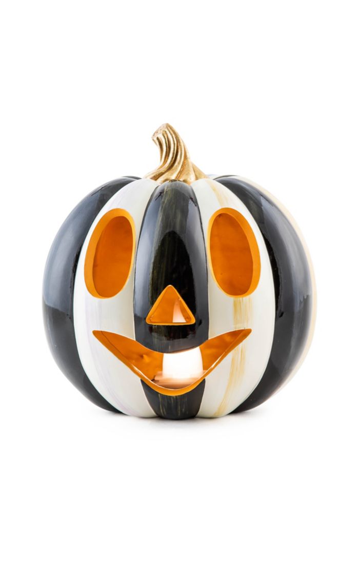 Mackenzie-Childs Courtly Stripe Illuminated Jack O' Lantern