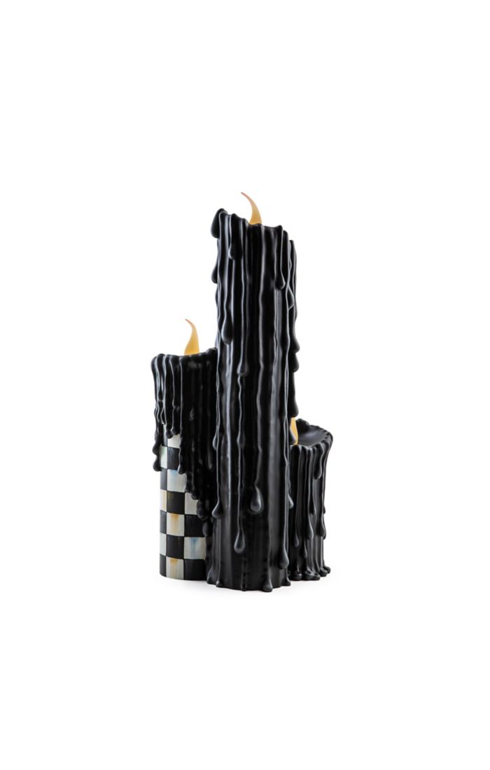 Mackenzie-Childs Black/White Courtly Check® Melting Candle Cluster