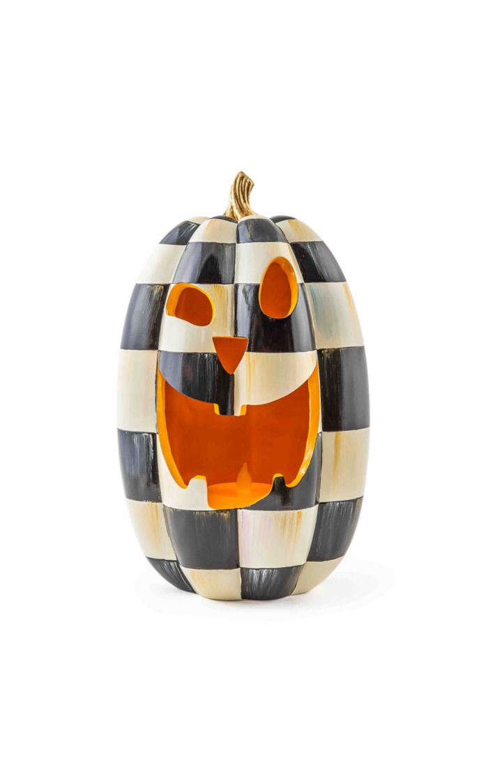 Mackenzie-Childs Courtly Check® Illuminated Jack O' Lantern - Tall