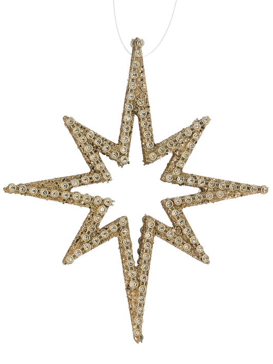 JEWEL BEADED CUTOUT STAR ORNAMENT