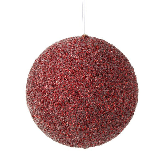 5.5" METALLIC BEADED BALL ORNAMENT