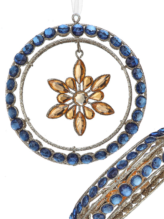 JEWEL WREATH W/SNOWFLAKE ORNAMENT