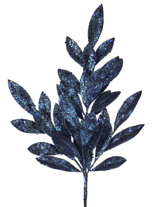BLUE SEQUIN GLITTER LAUREL SPRAY