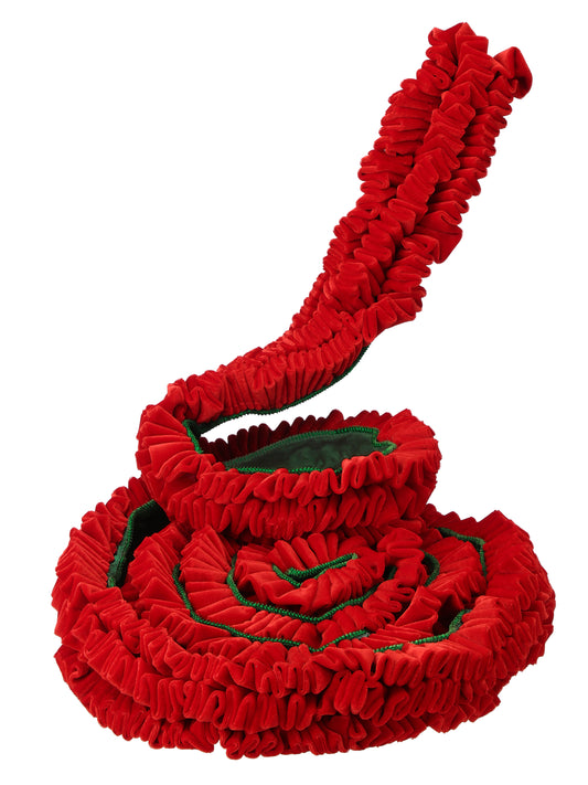 RED CRUSHED VELVET GARLAND RIBBON
