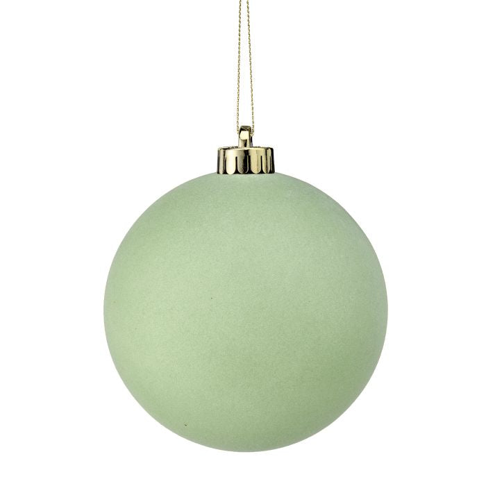 120MM VP FLOCKED BALL ORNAMENT BX/3