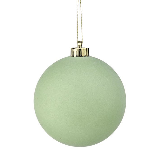 120MM VP FLOCKED BALL ORNAMENT BX/3