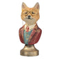 12.5" RESIN FOX BUST W/GLASSES