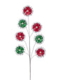 33" TINSEL W/BALL MEDALLION SPRAY X7
