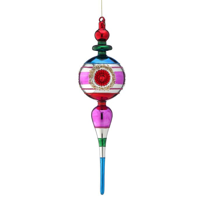 18" GLASS REFLECTOR FINIAL ORNAMENT