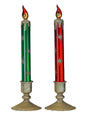 13.5" GLS RETRO CANDLE STICKS 2/AST