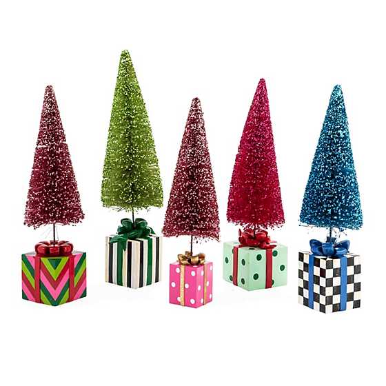 Mackenzie-Childs Granny Kitsch Bottle Brush Gift Trees, Set of 5