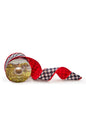 Mackenzie-Childs Courtly Check Red Back 2.5" Ribbon