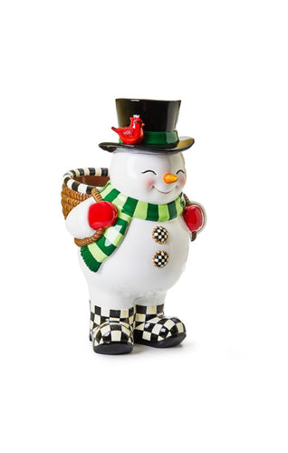 Mackenzie-Childs Cozy Christmas Snowman Planter