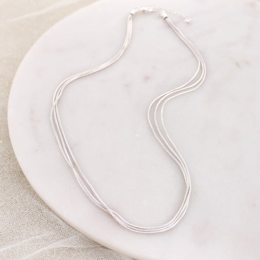 18" Silver 3-Strand Chain Necklace