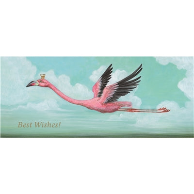 BEST WISHES FLAMINGO CARD WITH FOIL