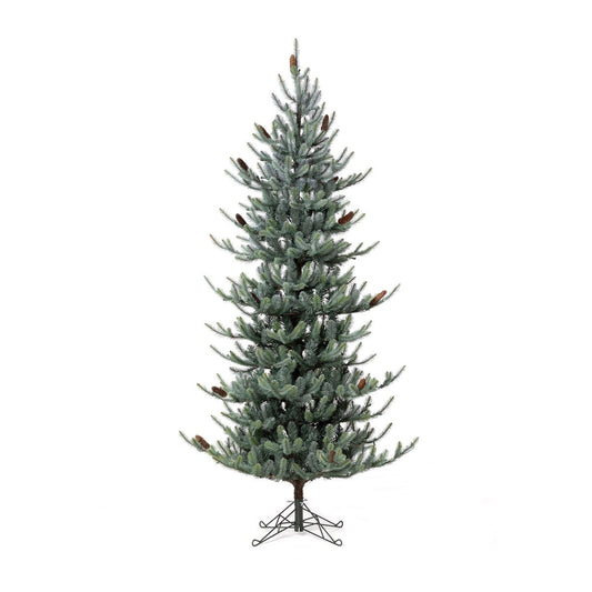 Park Hill Blue Spruce Slim Christmas Tree, 7.5' - Warm White LED Lights