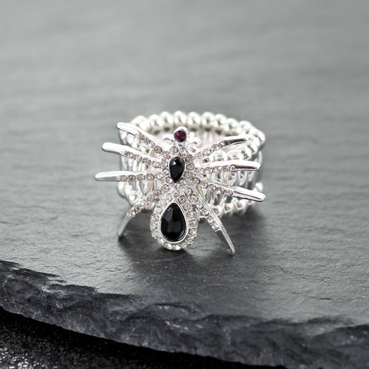 Crystal Spider Stretch Ring