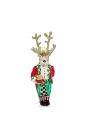 Check it Out Reindeer Butler Glass Ornament
