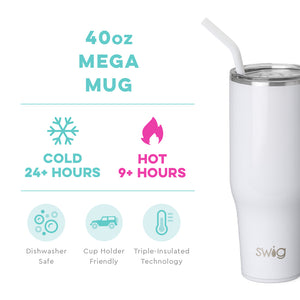 Shimmer White Swig Life Mega Mug (40oz)
