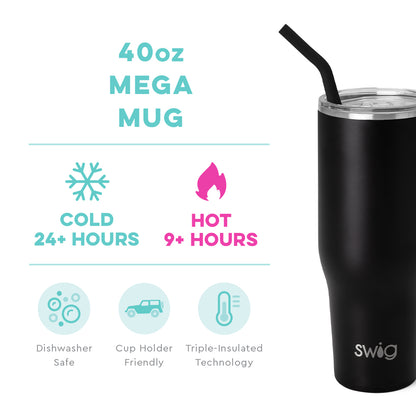 Swig Life Black Mega Mug (40oz)