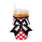 Gameday Gingham Red + Black Medium Iced Cup Coolie