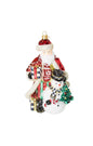 Mackenzie-Childs Cozy Christmas Santa and Snowman Glass Ornament