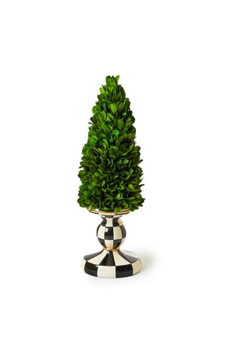 Mackenzie-Childs Courtly Check Small Pedestal Boxwood Tree