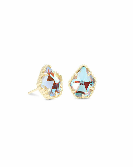 TESSA STUD EARRINGS GOLD DICHROIC GLASS