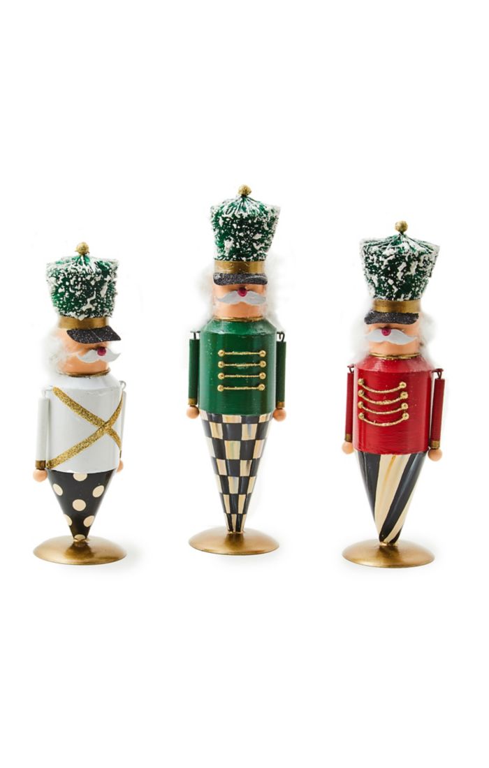 Mackenzie-Childs Cozy Christmas Tin Nutcrackers - Set of 3