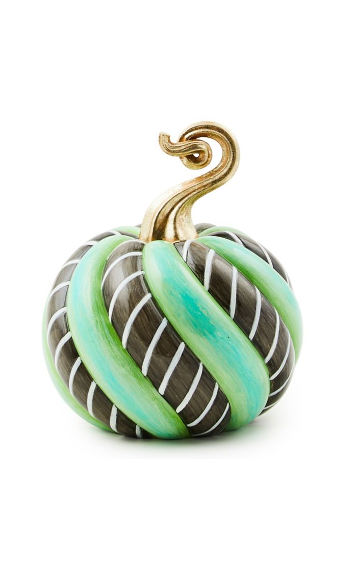 Mackenzie-Childs Trick or Treat Candy Swirl Mini Pumpkin