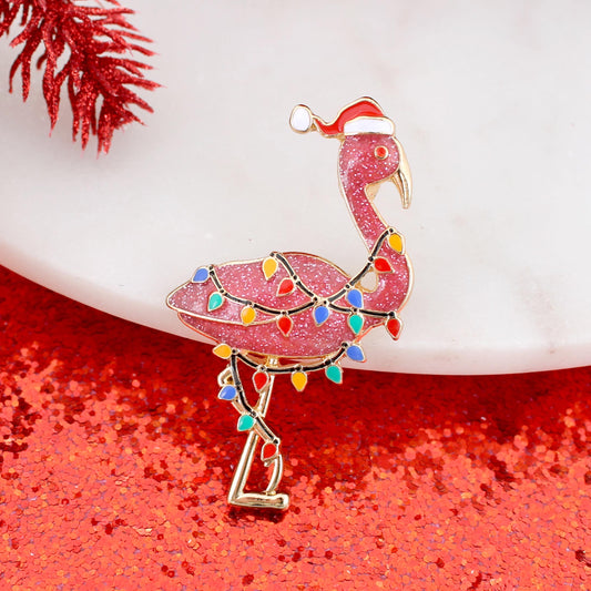 Christmas Flamingo Convertible Pin/Pendant