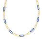 AINSLEY CONVERTIBLE CHAIN NECKLACE GOLD BLUE ENAMEL