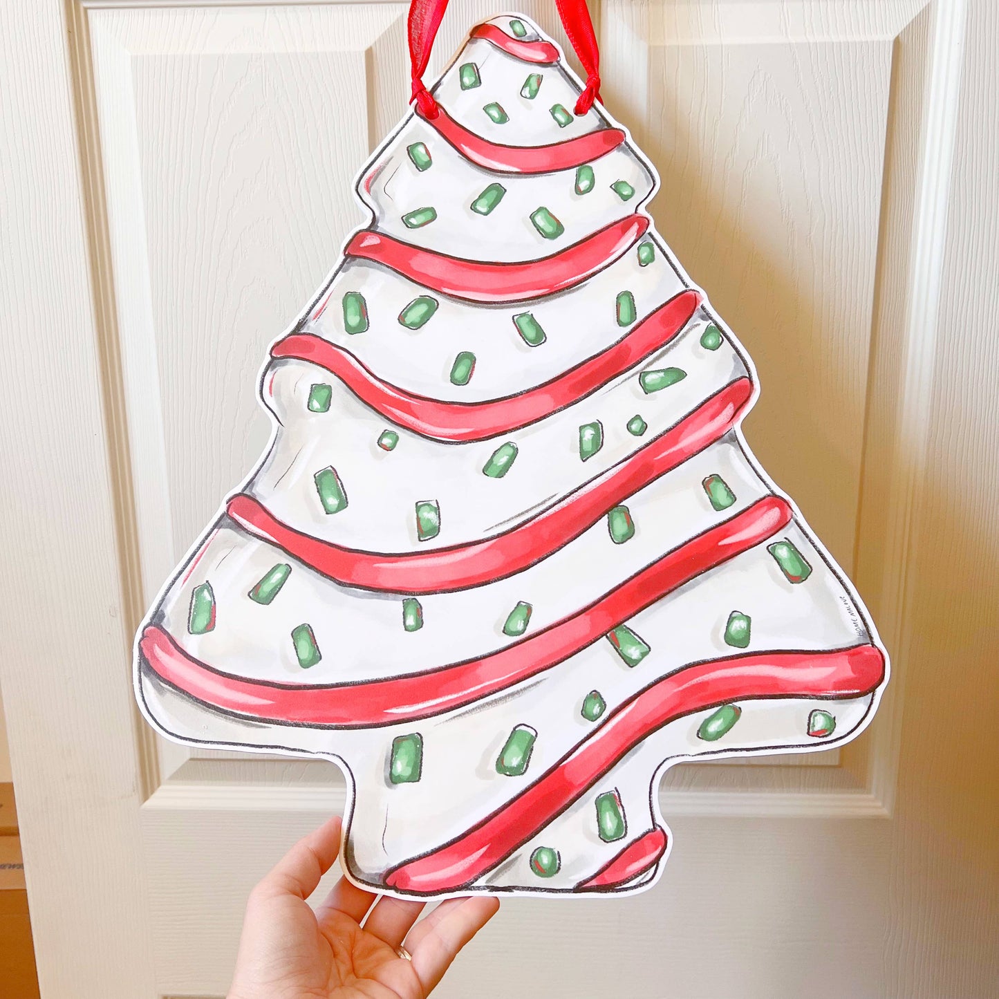 Christmas Tree Cake Door Hanger - Made In USA