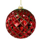 Mercury Finish Diamond Plastic Ball Orn. - Red/Emerald 6"