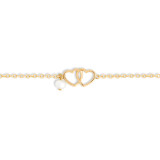 Dainty Bracelet - Gold Double Heart