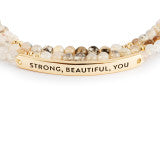 Necklace/Bracelet - Taupe  Mix Strong Beautiful You