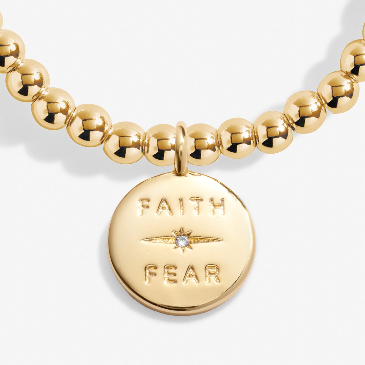 A Little 'Faith Over Fear' Bracelet in Gold-Tone Plating