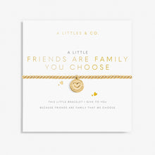 Load image into Gallery viewer, A Little &#39;Friends Are Family You Choose&#39; Bracelet in Gold-Tone Plating