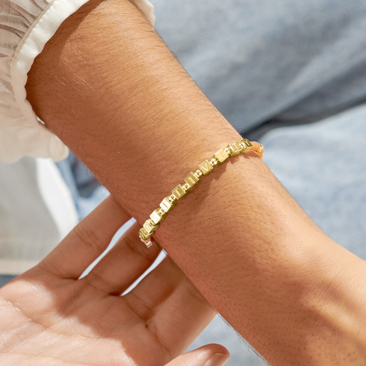 Happy Little Moments 'Positivity' Bracelet In Silver Plating