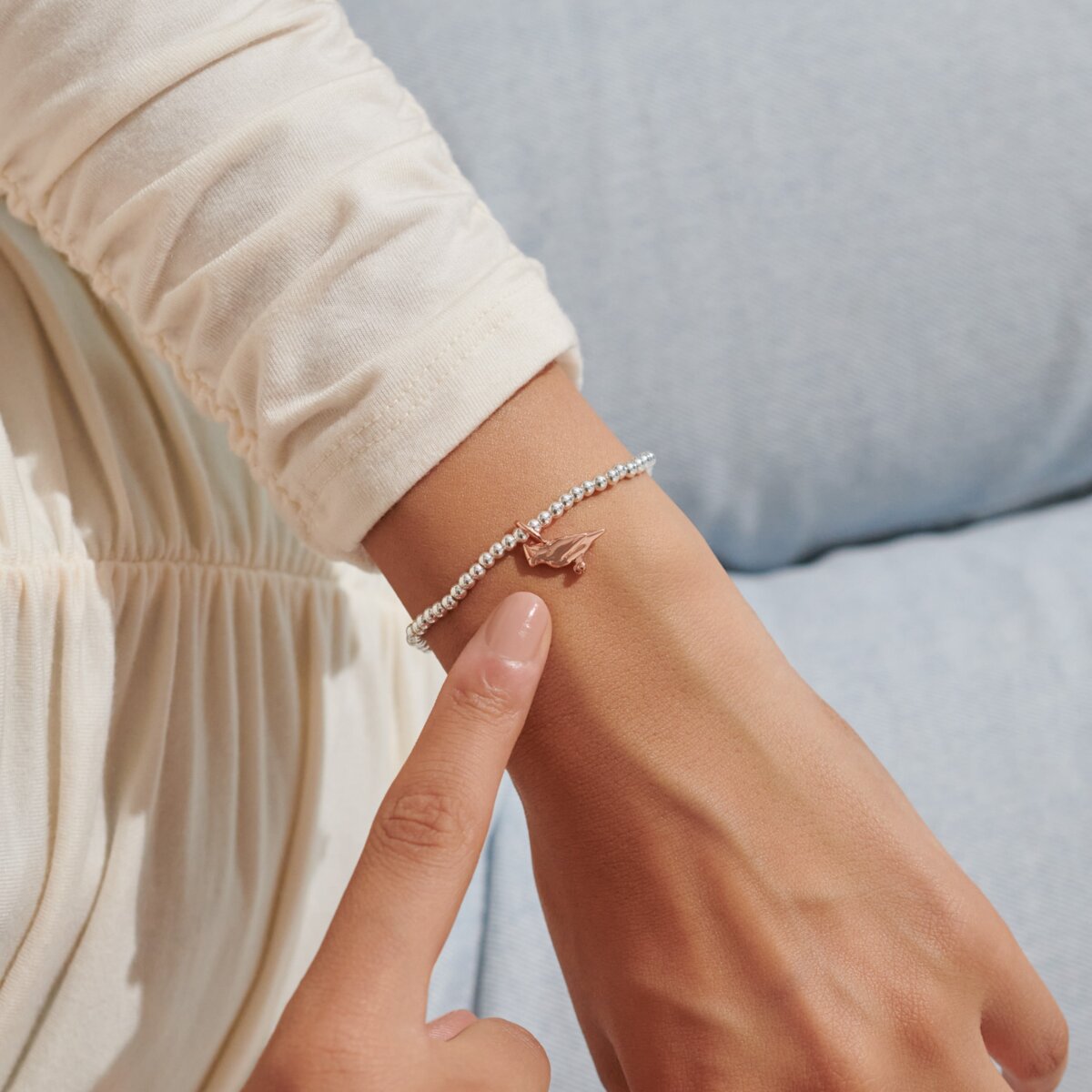 A Little 'Red Cardinal' Bracelet In Silver Plating