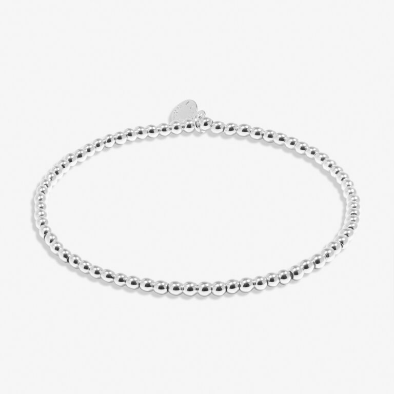 A Little 4mm Bead Stacking Bracelet In Silver Plating