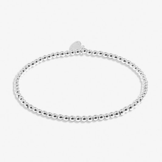 A Little 4mm Bead Stacking Bracelet In Silver Plating